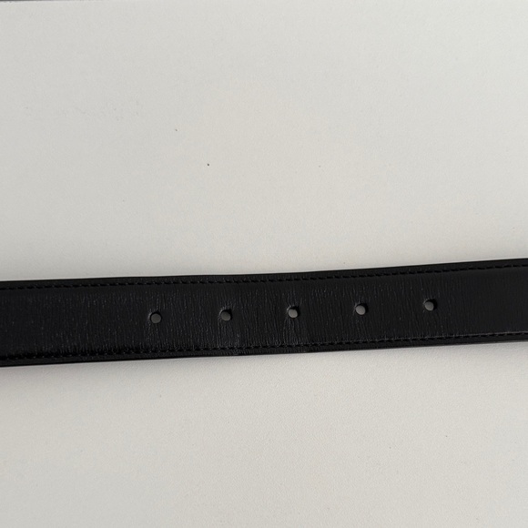 THE ROW Classic Calf Leather Belt Black with Gold Buckle - Picture 4 of 6